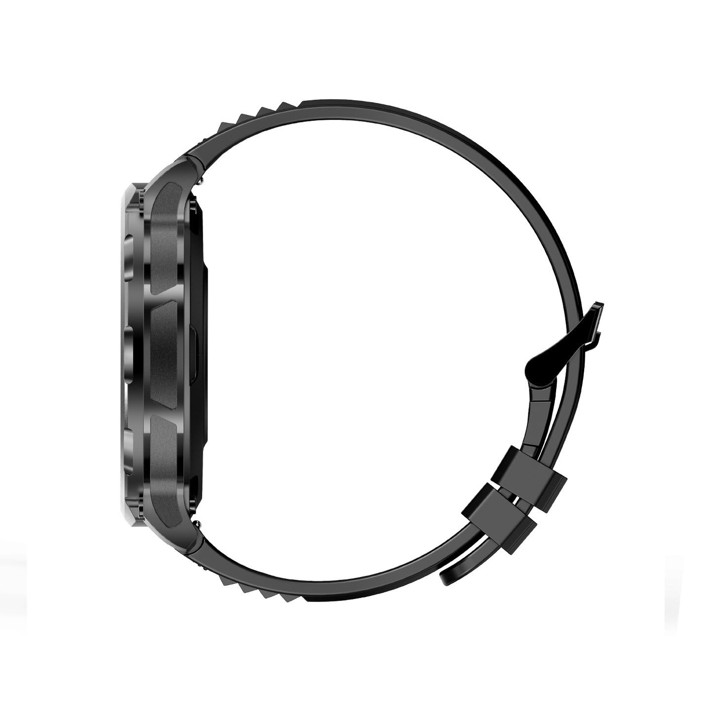 505 Smart Watch V69 main product image with blue metal case and blue silicone strap, front view displaying large screen technology, 710mAh battery endurance, and smart features for active lifestyle