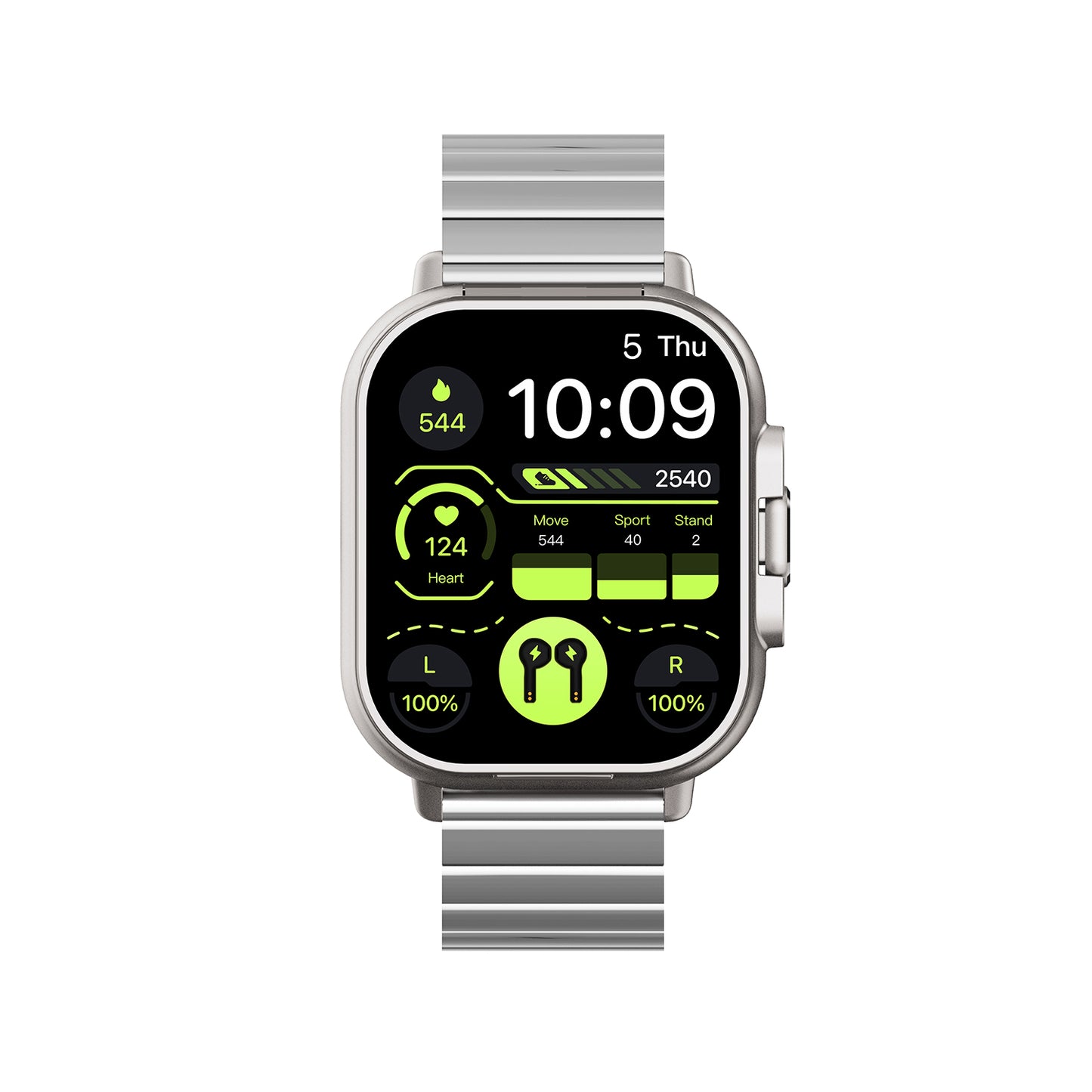 506 Smart Watch T01 main product image with gray silicone strap, front view featuring 3D audio technology, JL7012 chip, ergonomic design with comfortable wearing experience