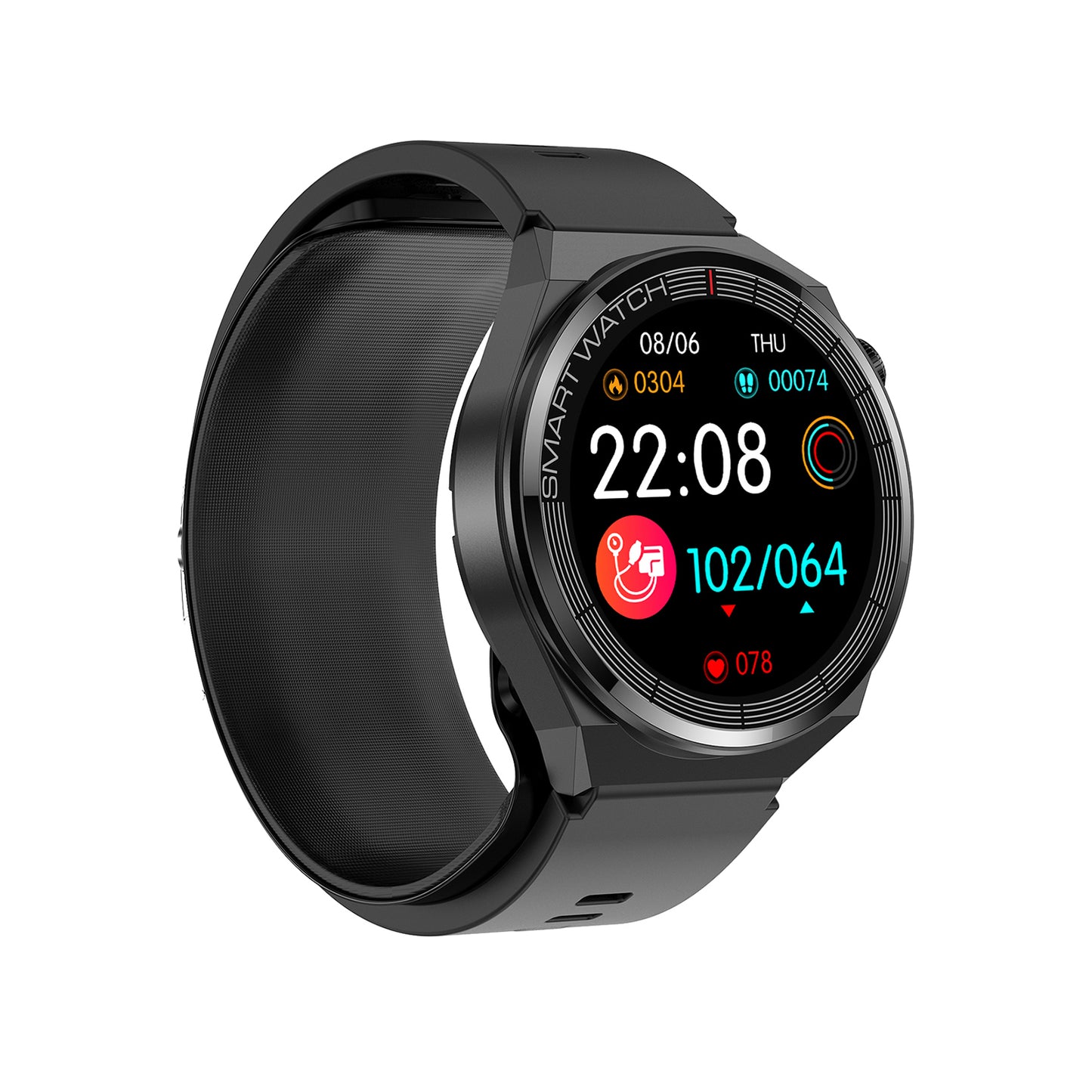 702 Smart Watch H42 main product image with red silicone strap, front view showing 1.42-inch IPS HD display, 360×360 resolution, H42 HD display edition with comprehensive wellness tracking and voice assistant capabilities