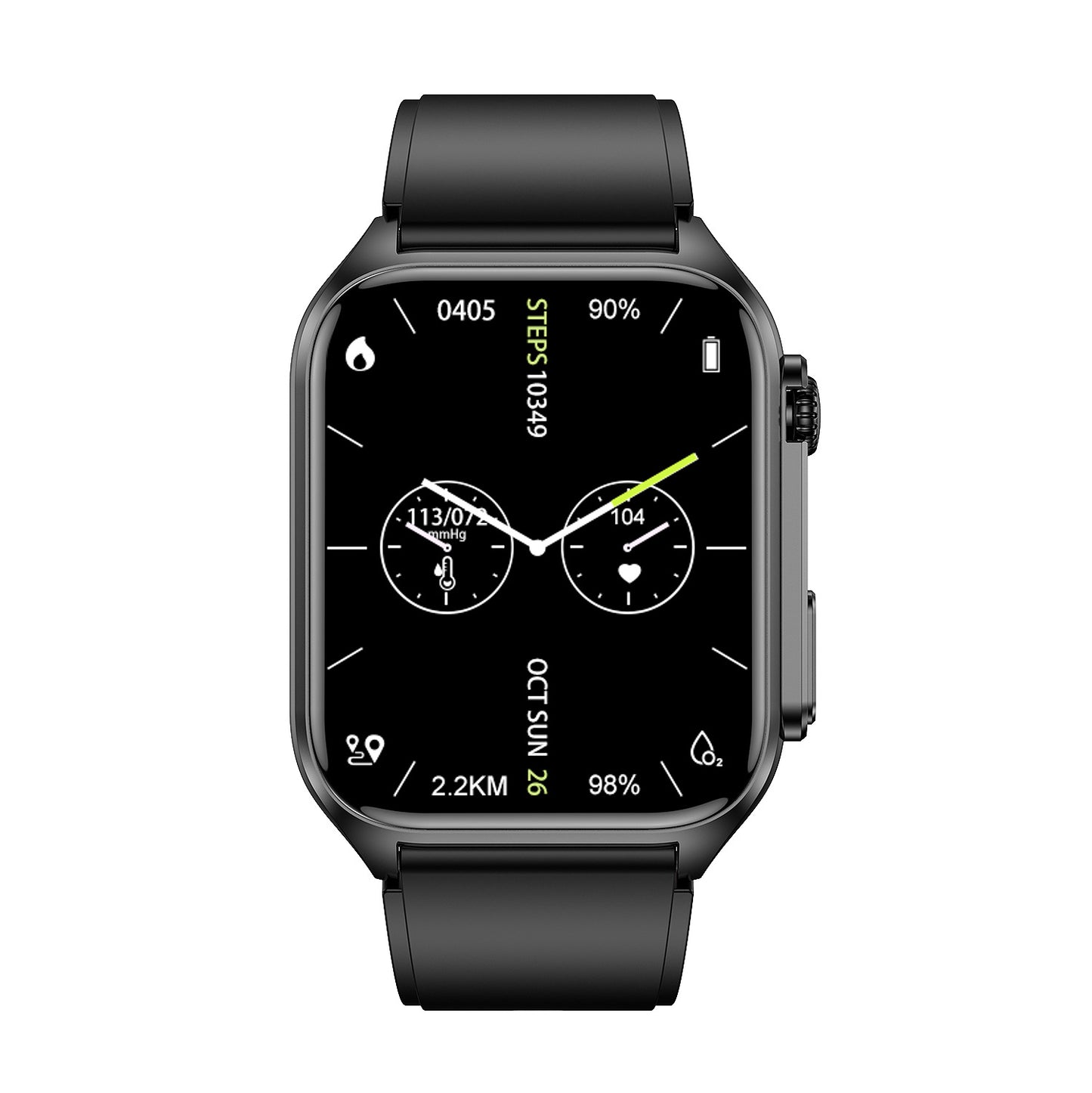 404 Smart Watch main product image showing strap detail and texture close-up with premium silicone material construction