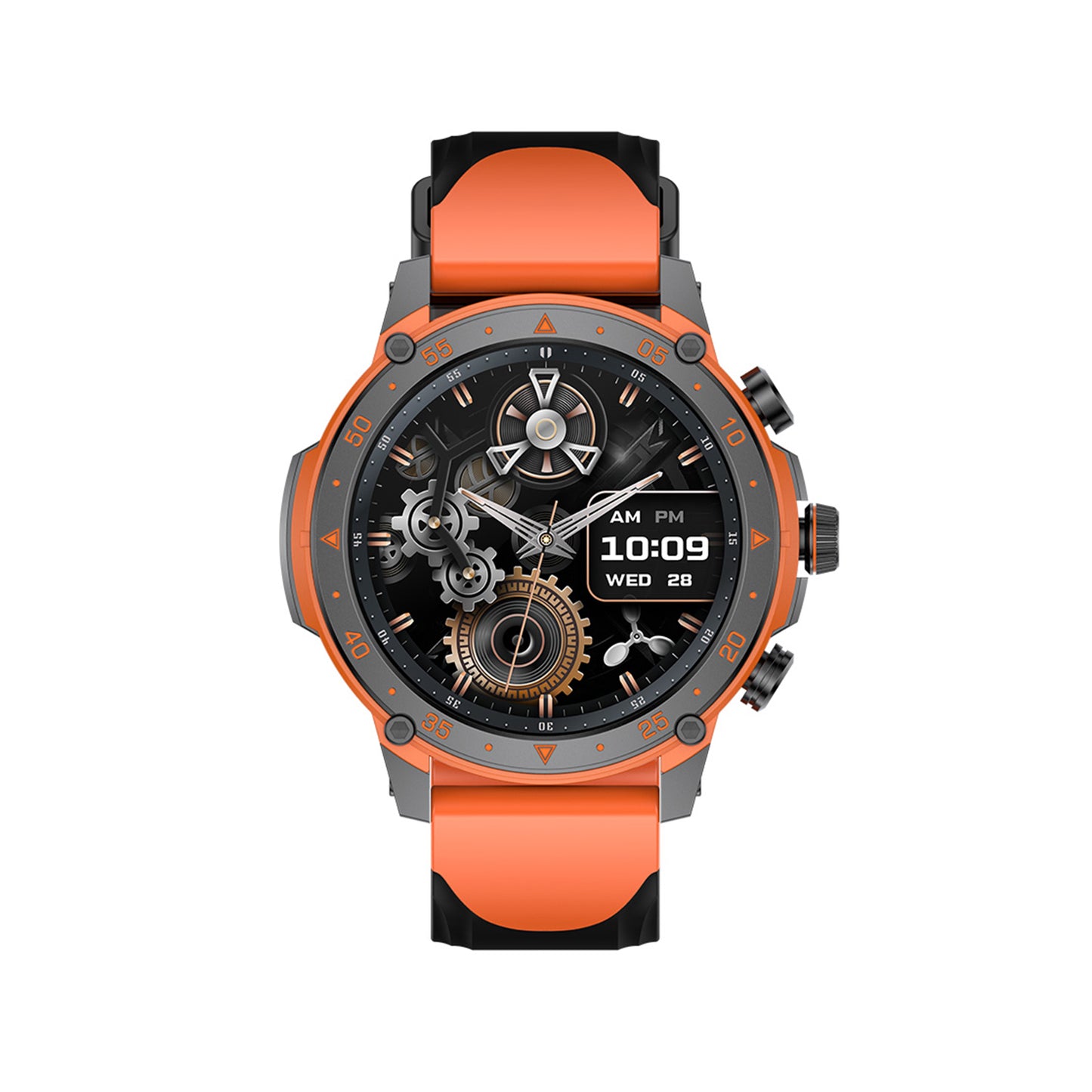 405 Smart Watch main product image with green silicone strap, front view displaying AMOLED screen and premium metal construction
