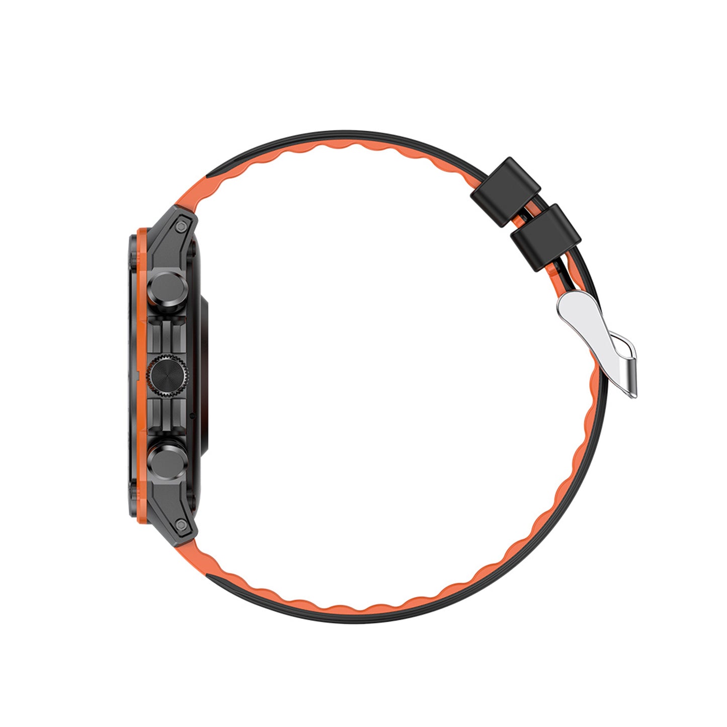405 Smart Watch main product image with red silicone strap, front view showing premium metal case and display construction