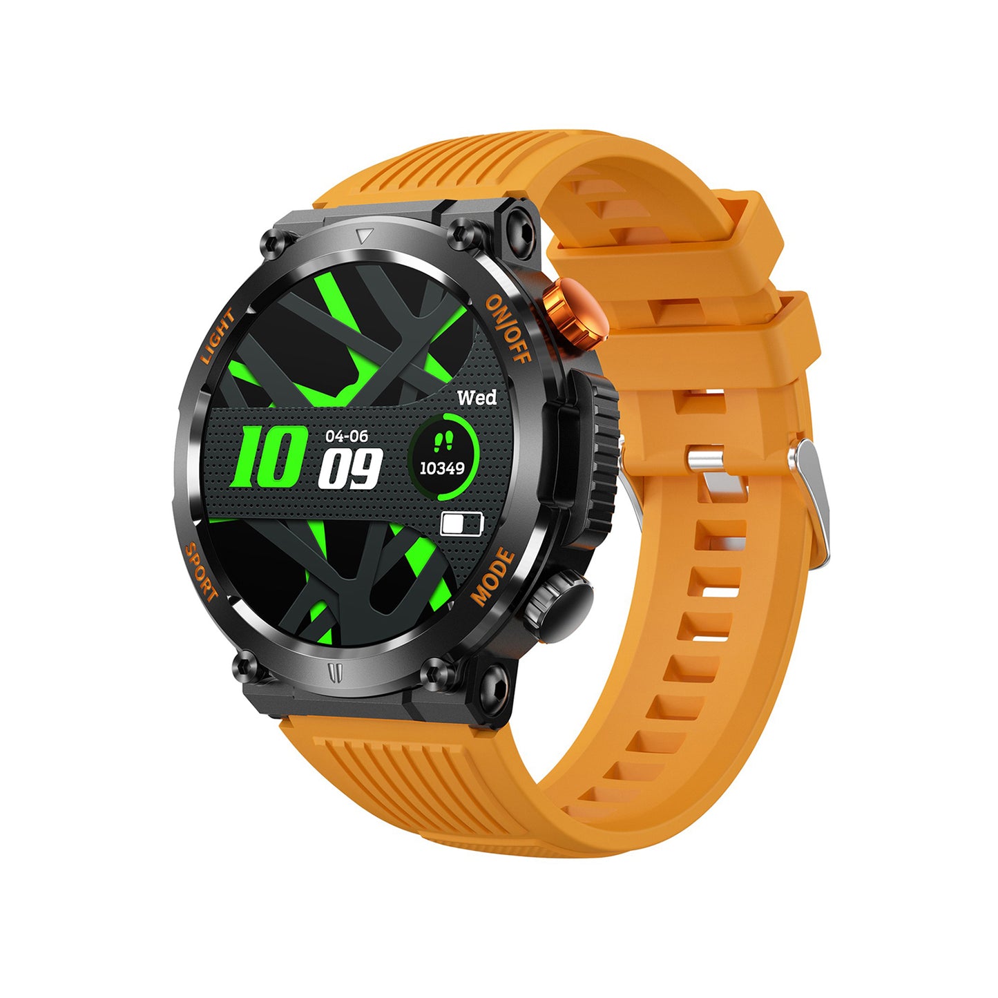 408 Smart Watch yellow silicone strap front view health tracking wellness features