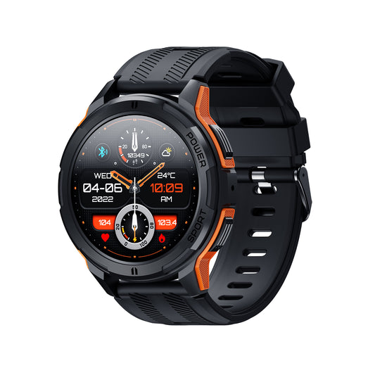 502-smart-watch-c25-main-black-silicone-strap-front-view-rugged-design
