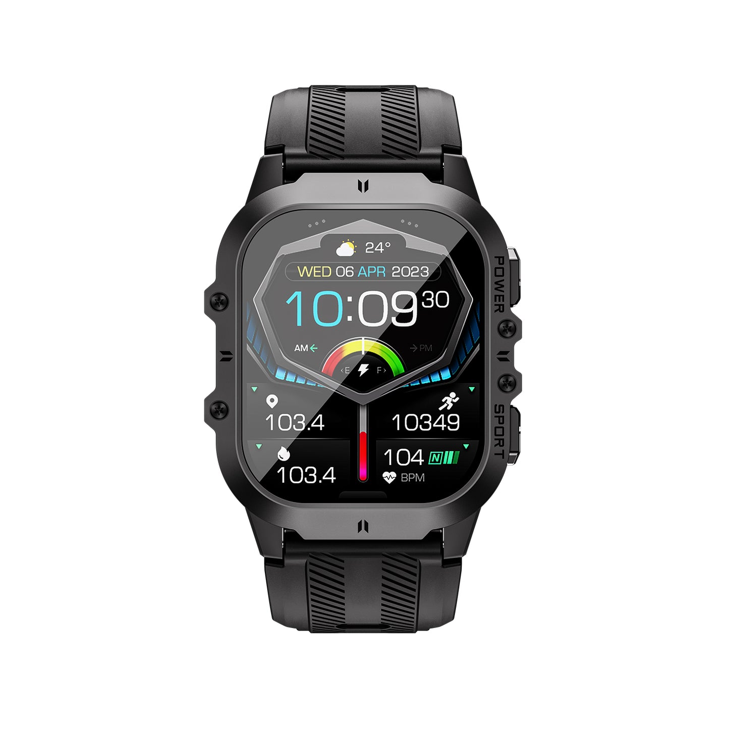 503 Smart Watch C26 main product image with green silicone strap, front view showcasing adventure style with sophisticated wilderness design and military-grade durability for outdoor exploration and extreme sports