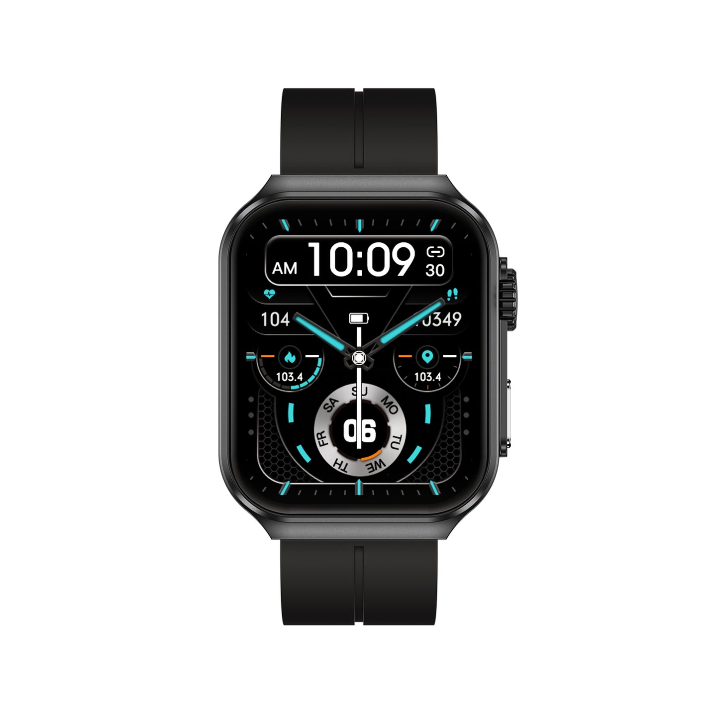 504 Smart Watch NX15 main product image with green silicone strap, front view featuring true curved screen design, natural wrist fit, and advanced IPS display technology with 320×386 HD resolution