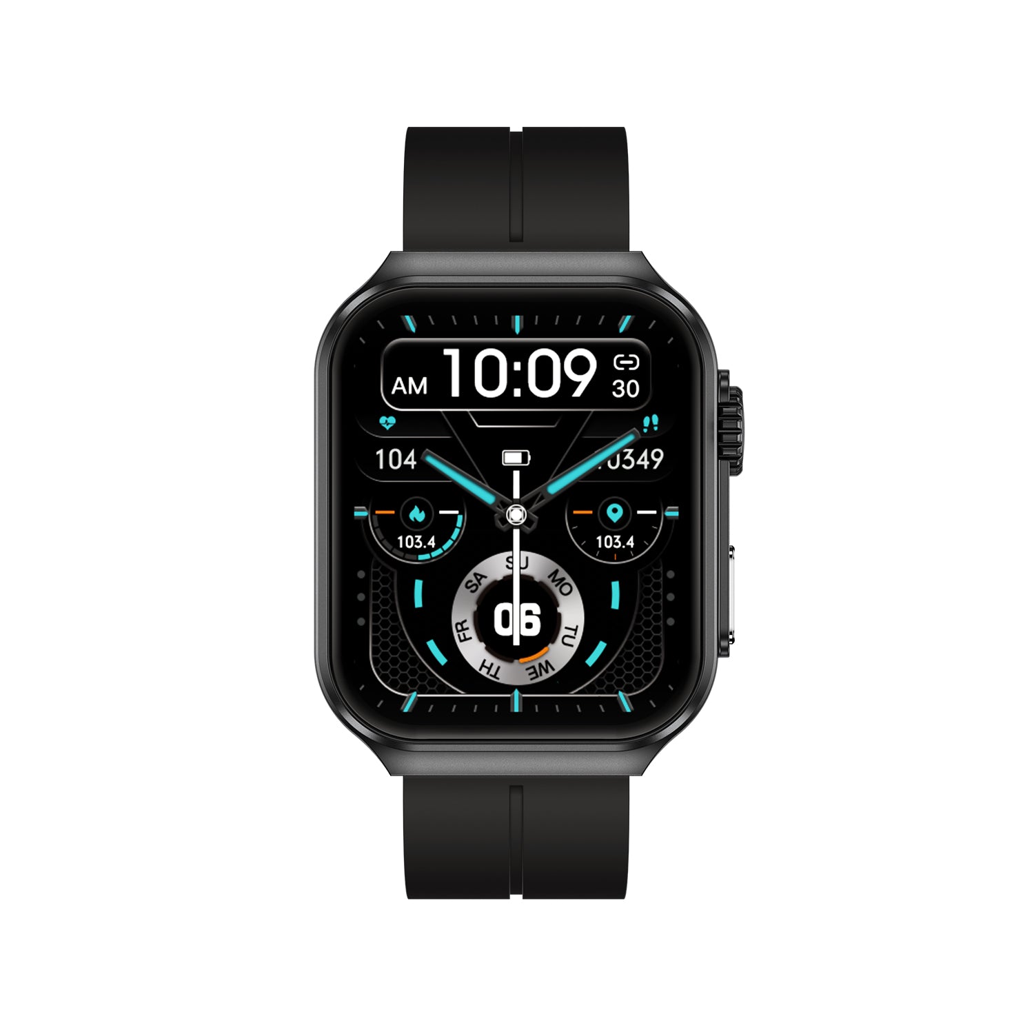 504 Smart Watch NX15 main product image with green silicone strap, front view featuring true curved screen design, natural wrist fit, and advanced IPS display technology with 320×386 HD resolution