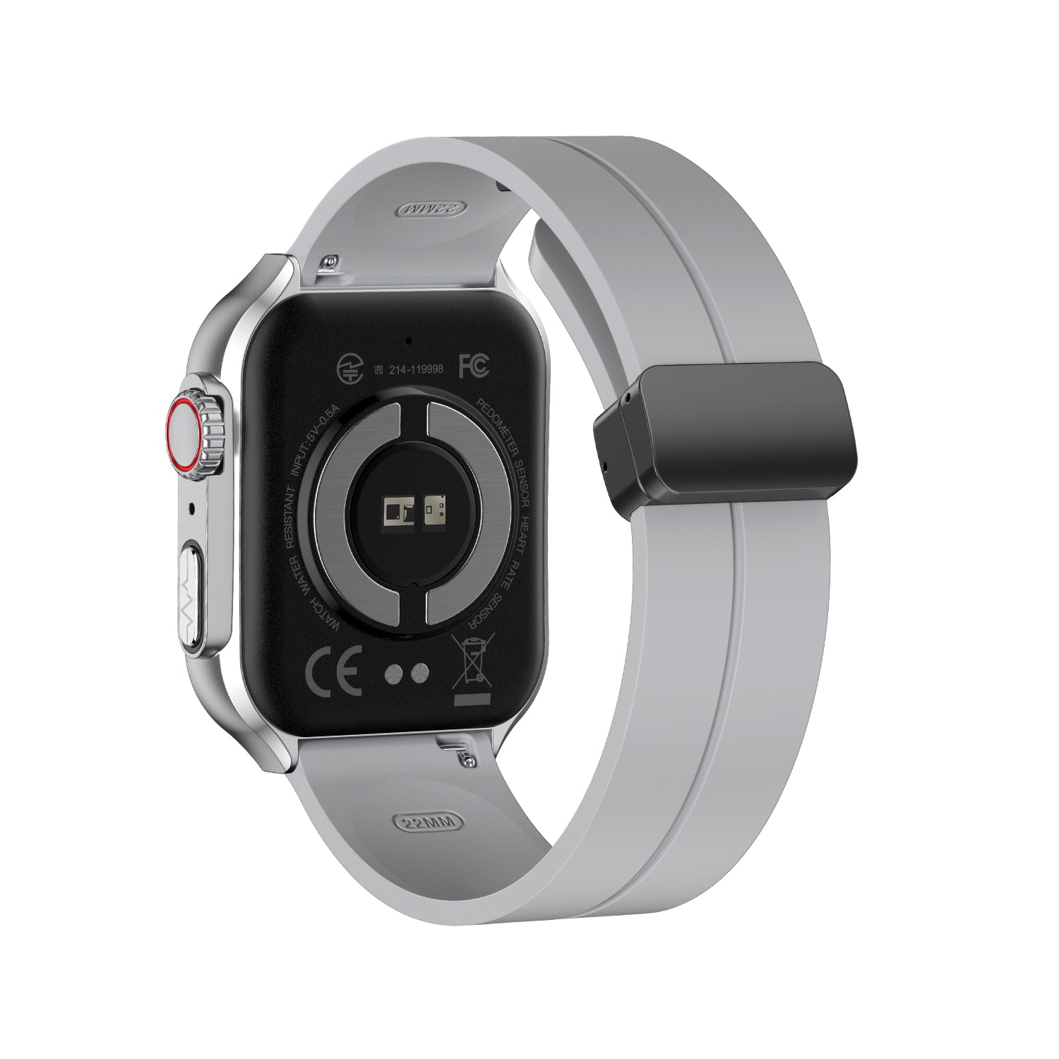504 Smart Watch NX15 main product image with orange silicone strap, front view displaying smart flagship health navigation features, IP68 waterproof technology, and 150+ sports modes support