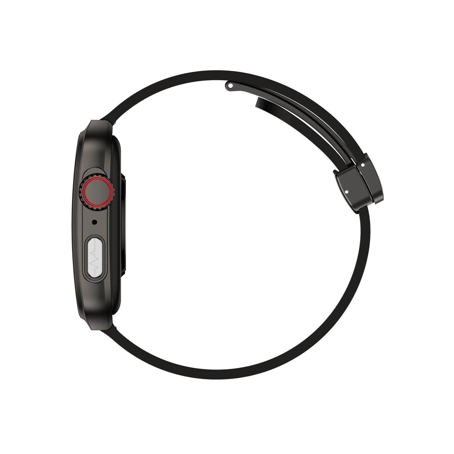504 Smart Watch NX15 main product image with red silicone strap, front view showcasing health navigation technology, Bluetooth calling capability, and comprehensive fitness tracking with mechanical crown interaction