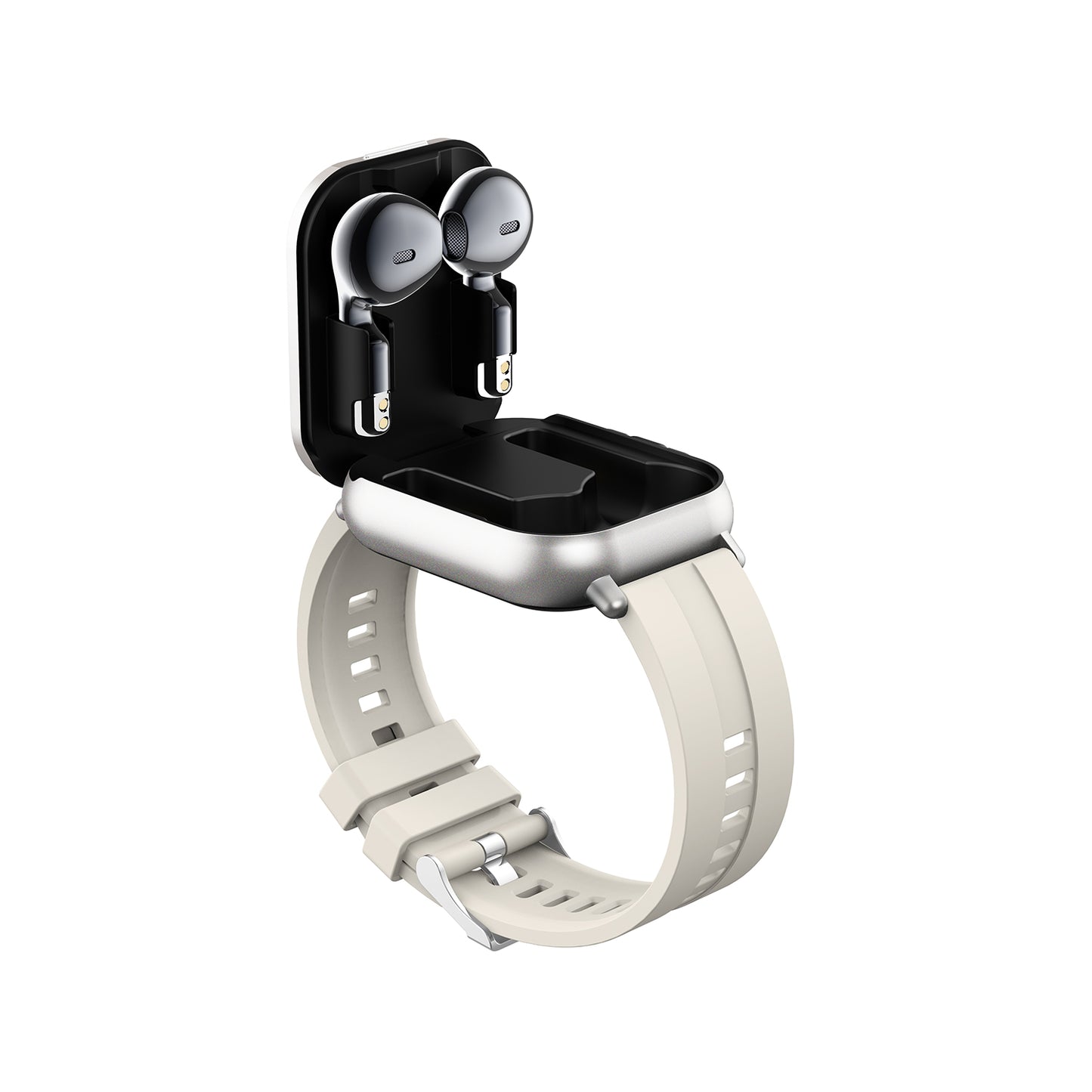 506 Smart Watch T01 main product image with silver stainless steel strap, front view displaying 2.01-inch TFT screen, 250mAh battery technology, magnetic charging with premium metal construction