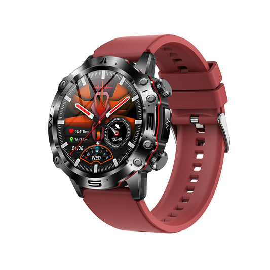 602 Smart Watch main product image with black silicone strap, front view showing 1.43-inch AMOLED display, premium zinc alloy frame construction, and advanced ECG sensor technology for comprehensive health tracking