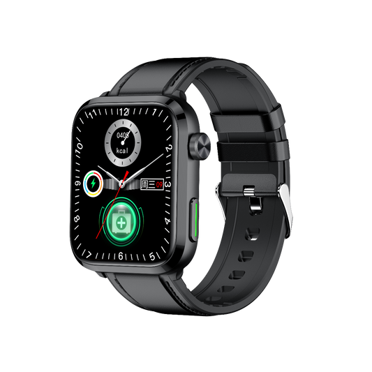 701 Smart Health Watch with black silicone strap - dual laser therapy and non-invasive glucose monitoring