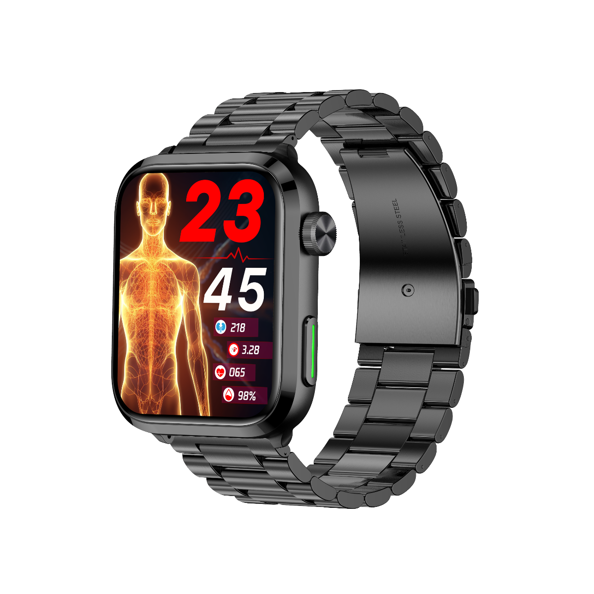 701 Smart Health Watch with stainless steel band - business style health monitoring watch