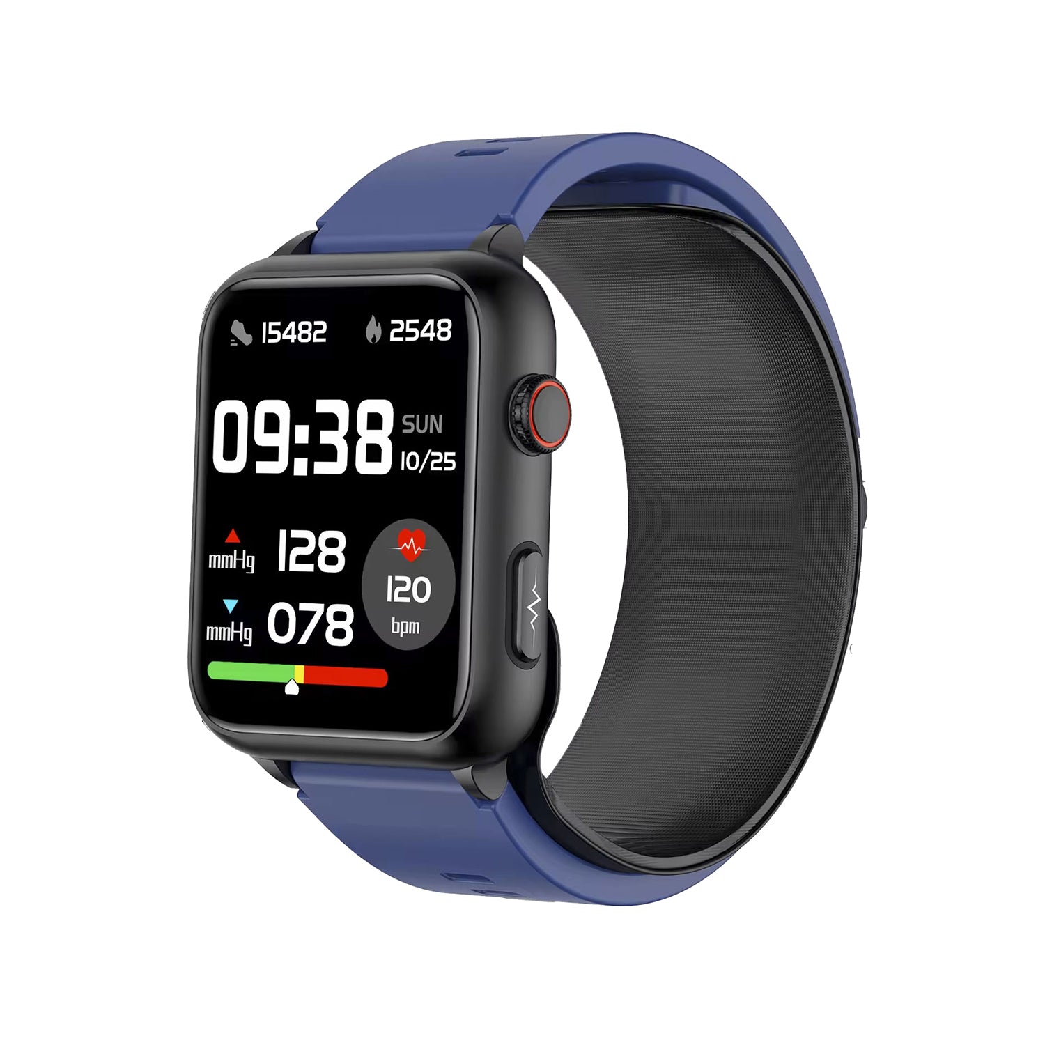 801 Fitness Tracker red color side view displaying wellness features, fitness tracking technology, and comprehensive lifestyle reference capabilities for active individuals

