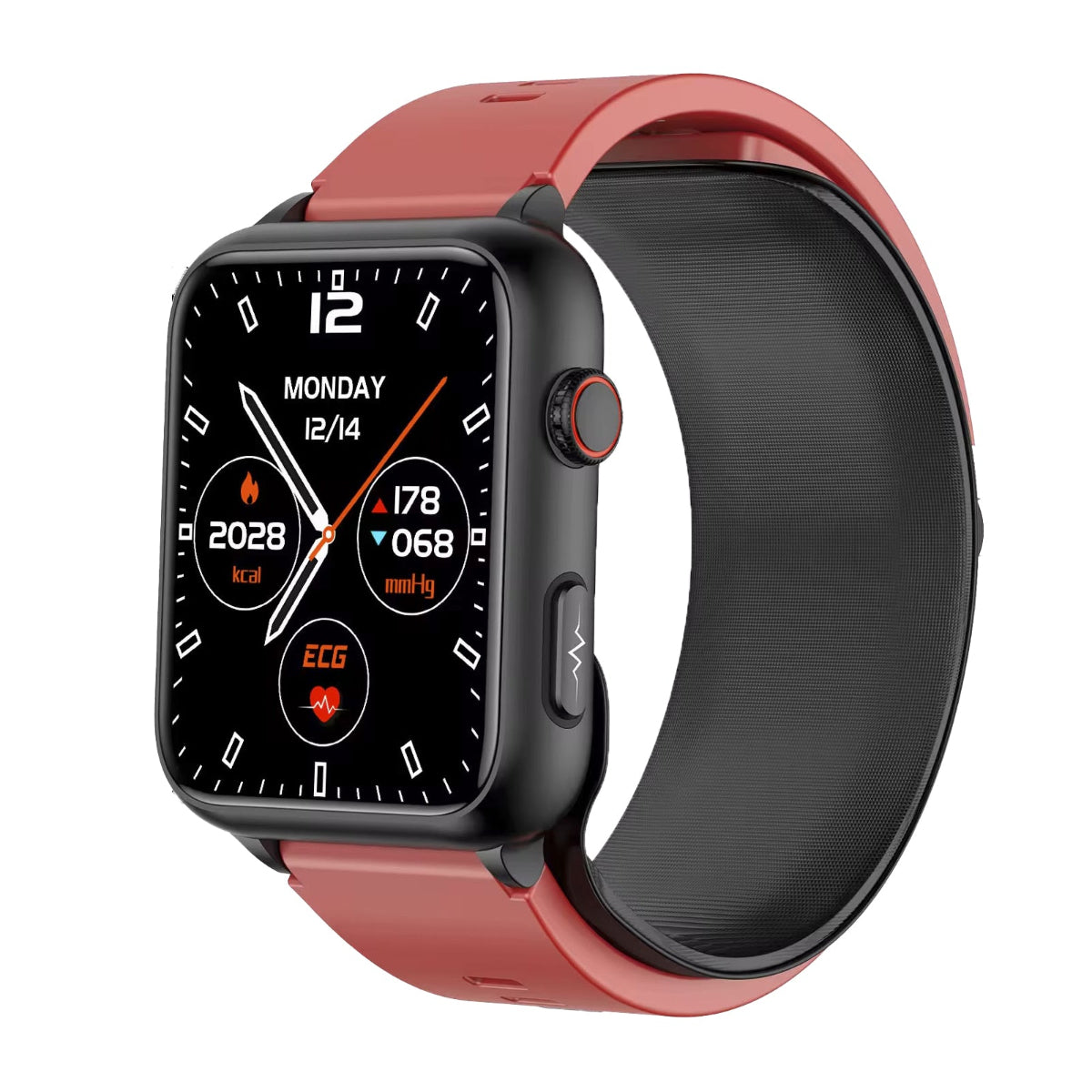 801 fitness tracker red strap with health monitoring display