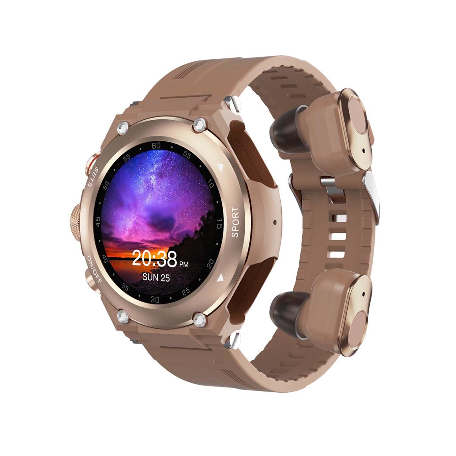 802 Smartwatch with TWS Earbuds combo featuring HiFi audio, health tracking, smart calling, and premium black design with wireless earphones