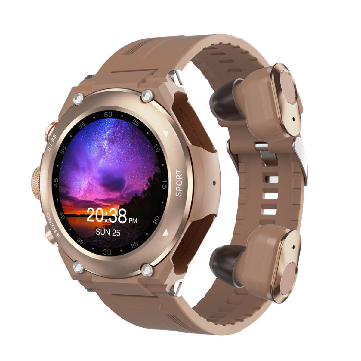 802 Smartwatch HiFi TWS earbuds with 9D sound quality, breathing lamp effects, and cinema-level audio experience
