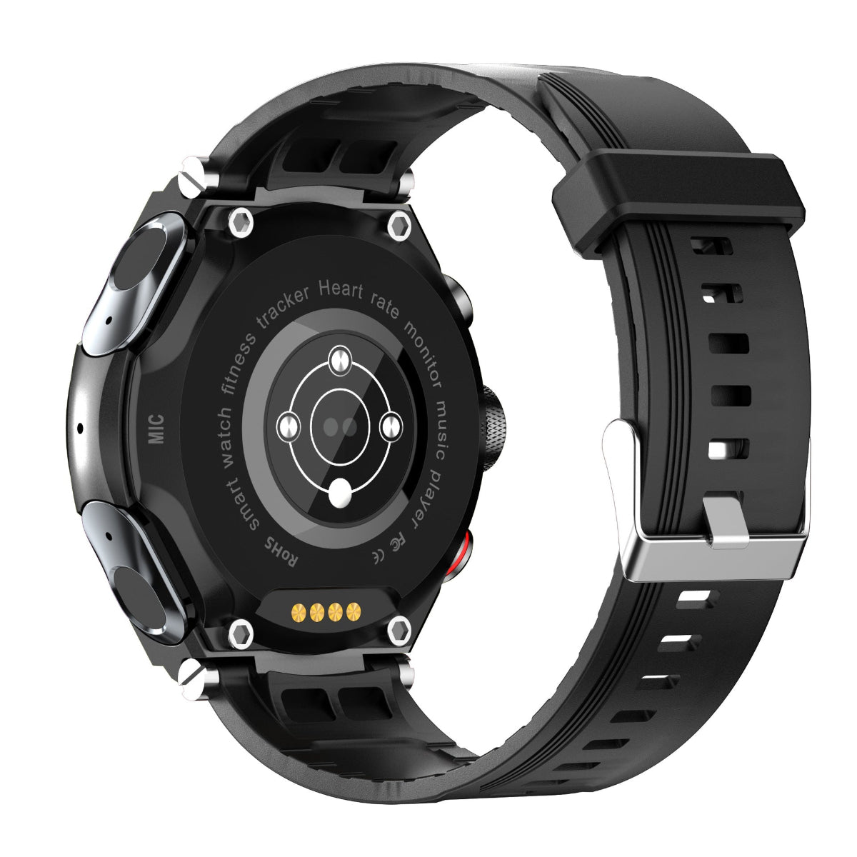 802 Smartwatch three audio modes featuring built-in speaker, TWS earphones, and mobile music connectivity with audio control interface

