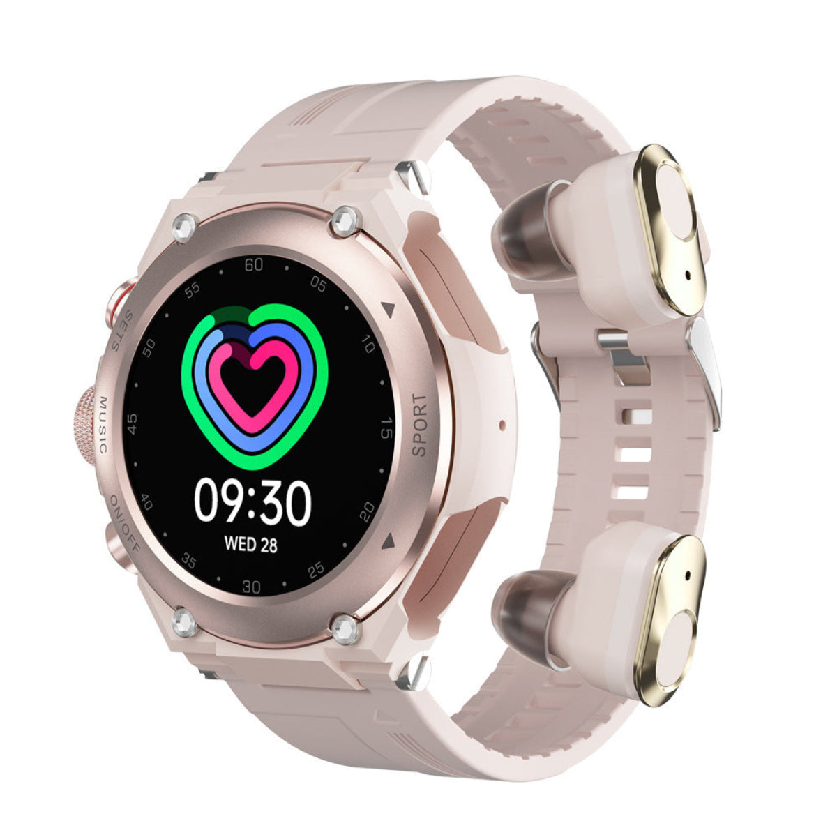 802 Smartwatch with TWS Earbuds combo featuring HiFi audio, health tracking, smart calling, and premium black design with wireless earphones
