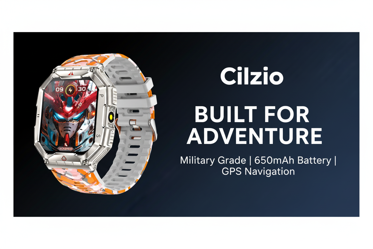  Cilzio 402 outdoor smartwatch built for adventure with military grade design